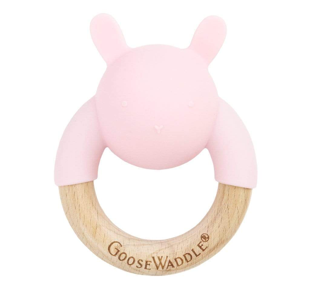 GooseWaddle | Silicon and Wood Teething Rattle | Various