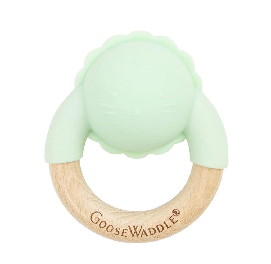 GooseWaddle | Silicon and Wood Teething Rattle | Various